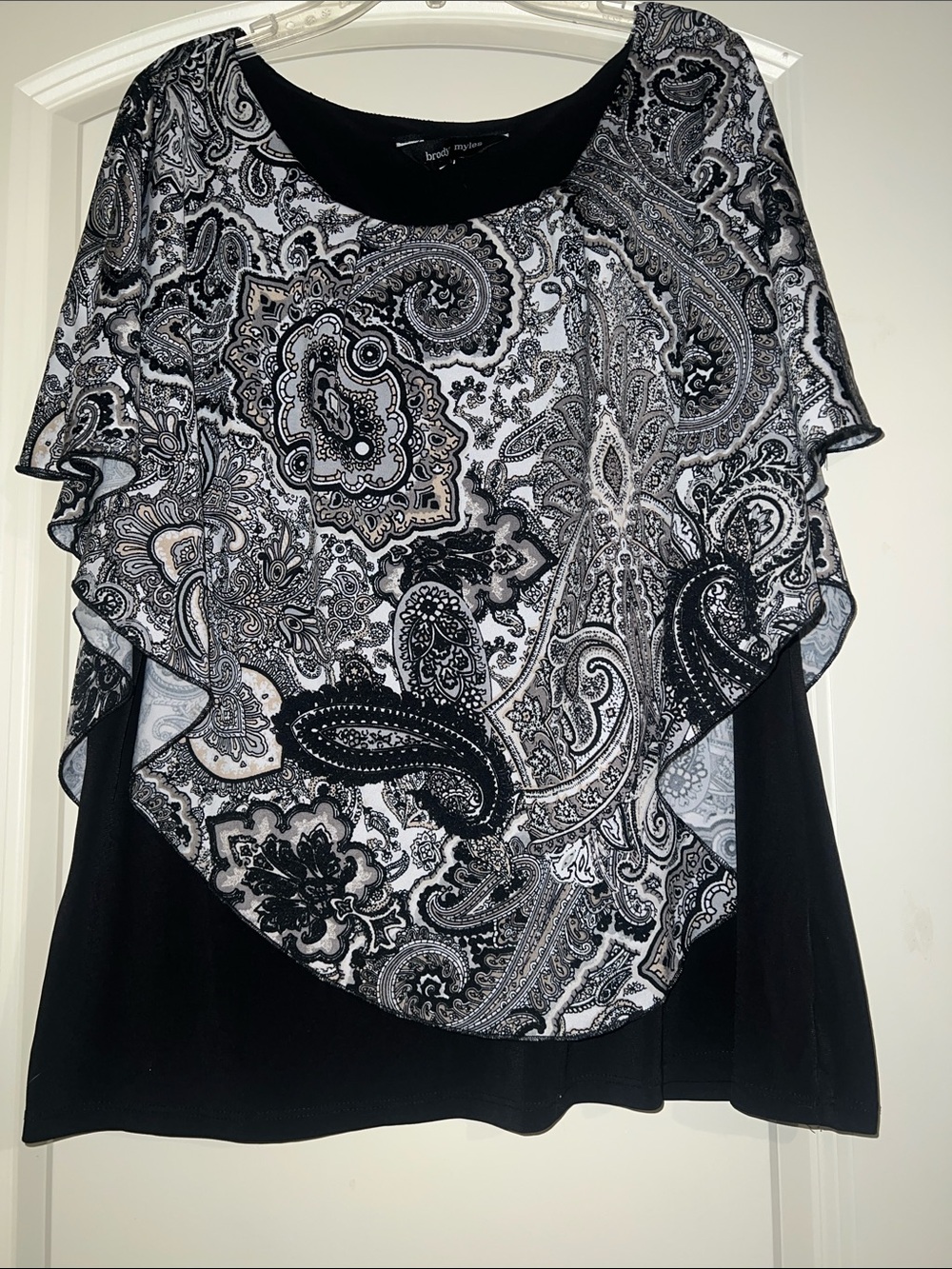 Black Top with Paisley Overlay
